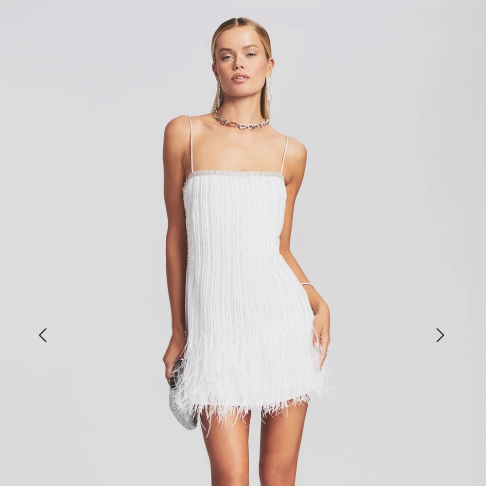 Retrofete Rubina Sequin Feather Dress